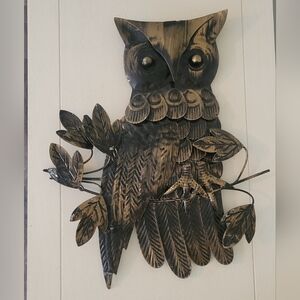 Vintage Metal Owl Wall Hanging